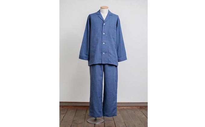 PGガーゼ パジャマ メンズ スラブ インディゴネイビー