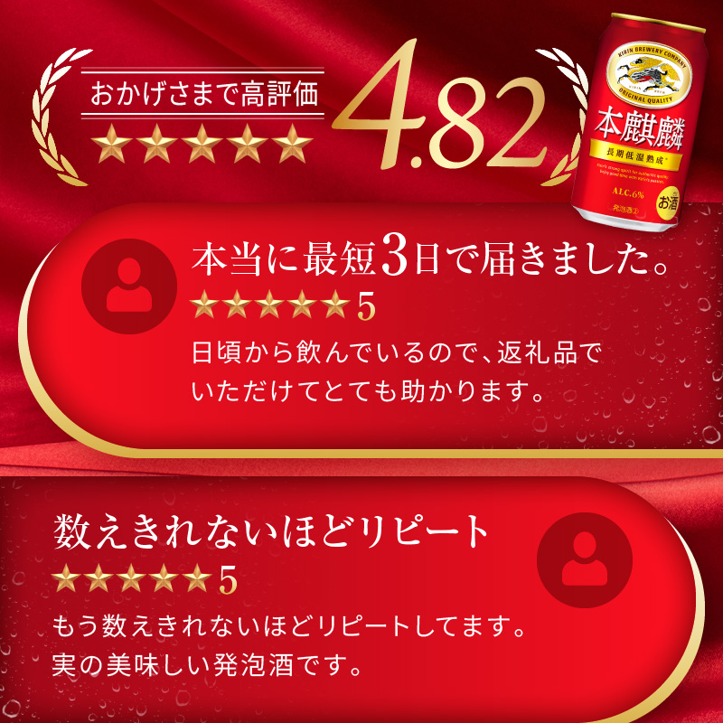 キリン 本麒麟 350ml 24本 福岡工場産