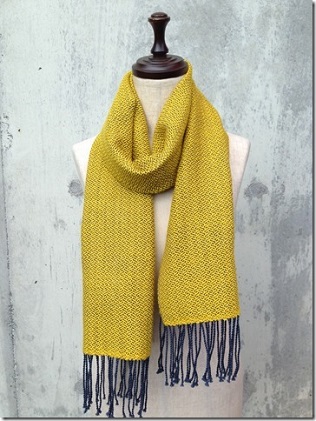 ito to iro 手染め・手織り仕上「ストール」メリノウール100% 網代斜紋・マスタードイエロー