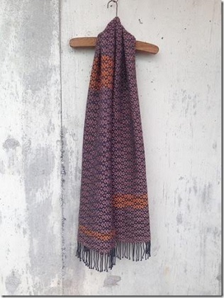 ito to iro 手染め・手織り仕上 メリノウール100％ クラックル織りストール【B】