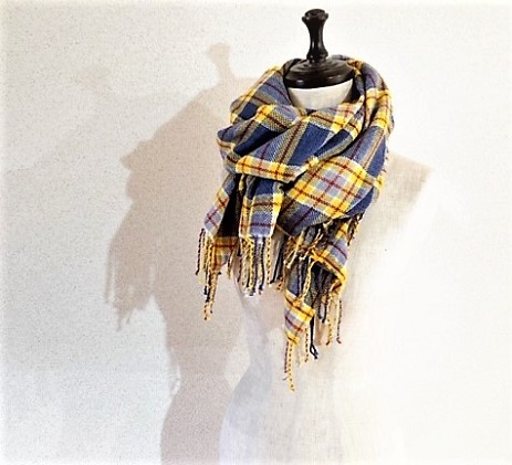 ito to iro 手染め・手織り仕上「ストール」メリノウール100% タータンチェック