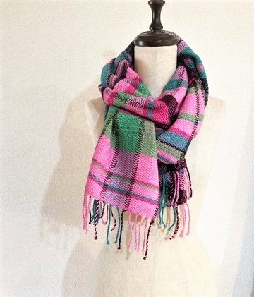 ito to iro 手染め・手織り仕上「ストール」メリノウール100%（P)