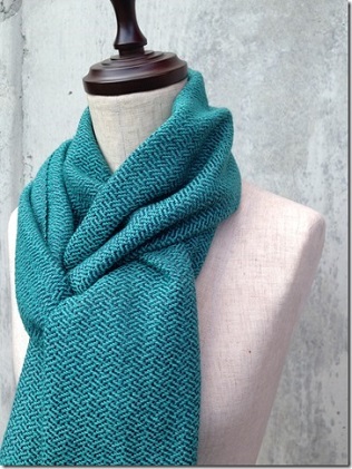 ito to iro 手染め・手織り仕上「ストール」メリノウール100% 網代斜紋・グリーン