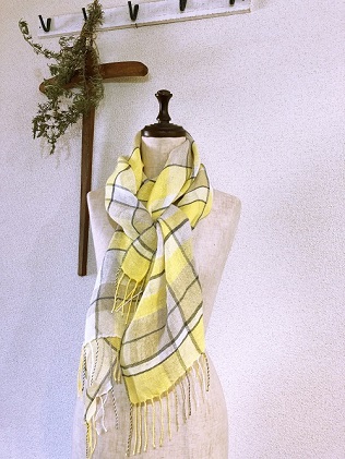 ito to iro 【1】リネン100%　染織りストール