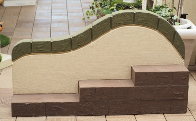 ロータイプ軽量塀（階段状ステップ付き）1個【配送不可：北海道・沖縄・離島】