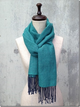 ito to iro 手染め・手織り仕上「ストール」メリノウール100% 網代斜紋・グリーン