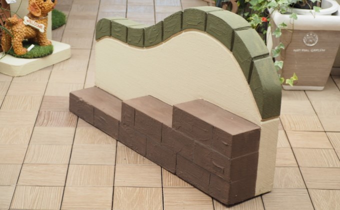 ロータイプ軽量塀（階段状ステップ付き）1個【配送不可：北海道・沖縄・離島】