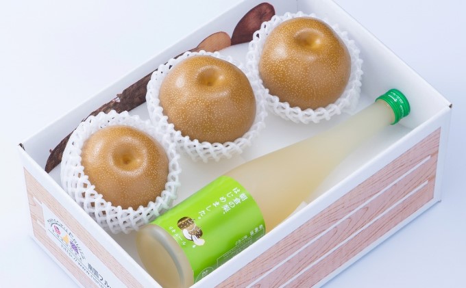 梨 くだもの梨 2～3個＆梨梅酒 朝倉の梨はじめました。500ml×1本セット 配送不可 離島