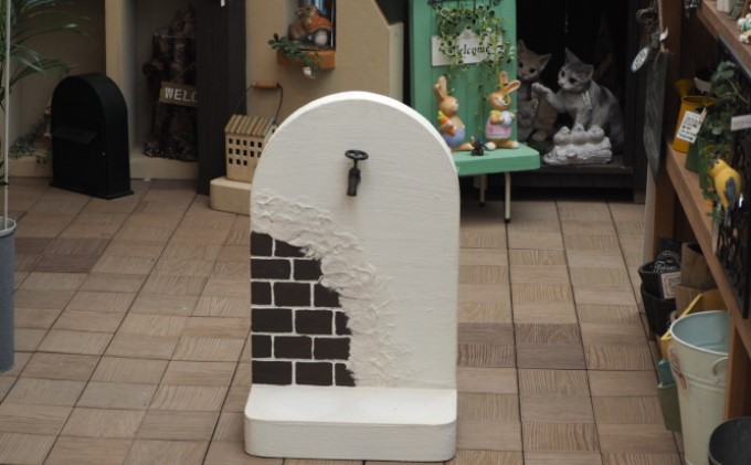 ガーデニング ミニウォール 軽量 飾り塀 移動も簡単！好きなものを飾って楽しもう♪ 飾り蛇口付き ホワイト 配送不可 北海道 沖縄 離島