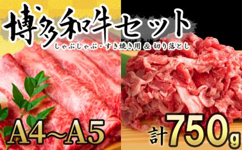 数量限定 博多和牛 A4～A5 しゃぶしゃぶ すき焼き 750g セット（スライス 250g・切り落とし 500g）配送不可：離島