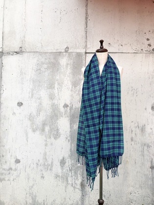 ito to iro 手染め・手織り仕上「ストール」メリノウール100% タータンチェックストール②