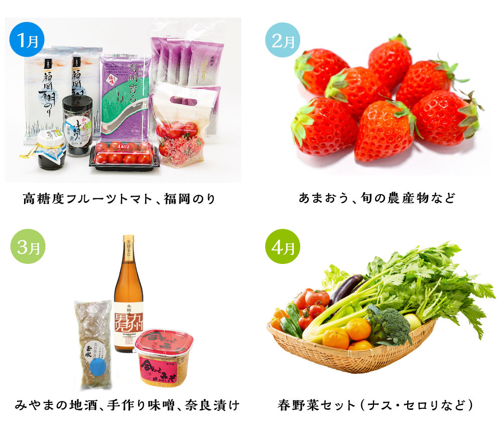 E1 毎月届くみやまの逸品 定期 特産品 野菜 果物 フルーツ 米 酒 味噌 茶 旬