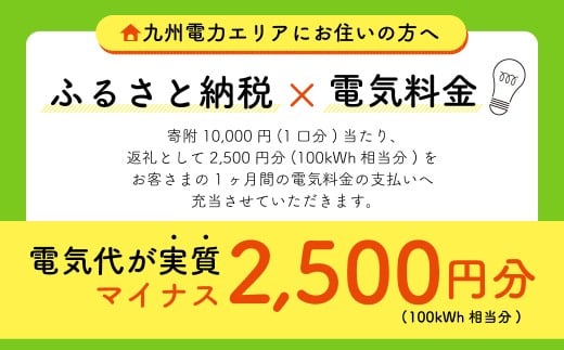 みやま市産 CO2 フリーでんき （2,500円×3ヶ月分）