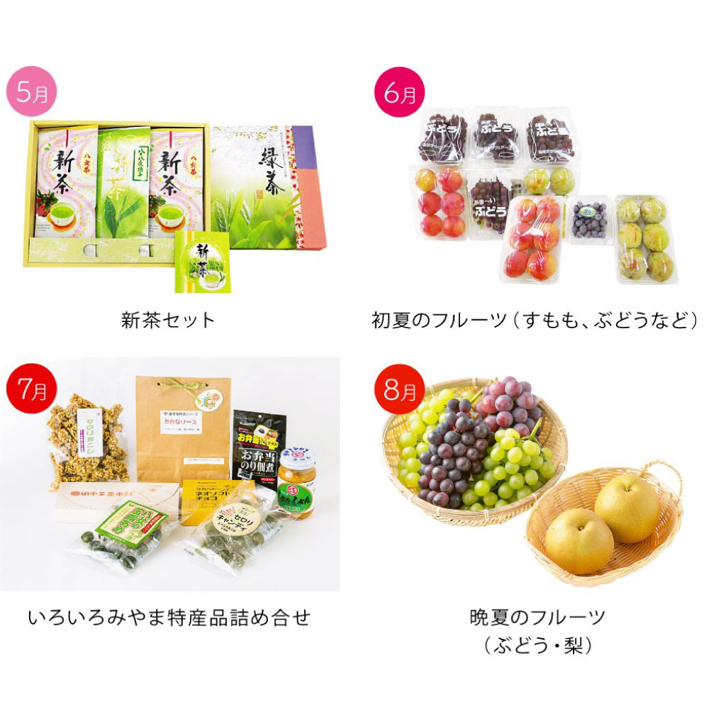 E1 毎月届くみやまの逸品 定期 特産品 野菜 果物 フルーツ 米 酒 味噌 茶 旬