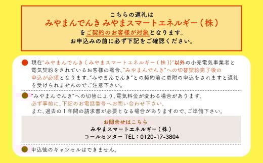 みやま市産 CO2 フリーでんき （2,500円×5ヶ月分）