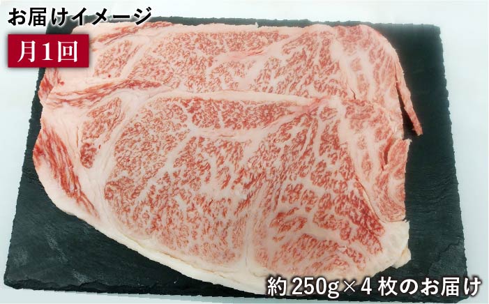 【全12回定期便】博多和牛ロースステーキ1kg（約250g×4枚）《糸島市》【幸栄物産】 [ABH037]