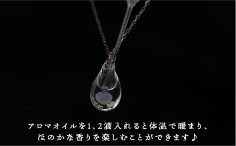 moonアロマネックレス SV925ニッケルフリーロジウムメッキ カットあり ≪糸島≫【タビノキセキ】アクセサリー/ネックレス/ガラスアクセサリー [ADB004]