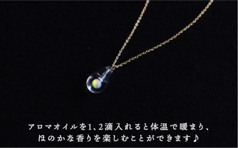 moonアロマネックレス K10YG （ 10金 イエロー ゴールド ） 糸島市 / タビノキセキ アクセサリー ネックレス ガラスアクセサリー [ADB012]