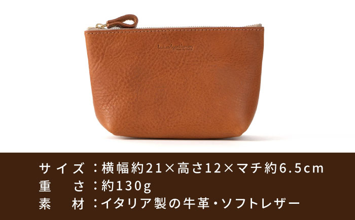 マチありのファスナーポーチ Lsize 糸島市 / LADIES&GENTLEMEN 本革 革製品 [ADK079]