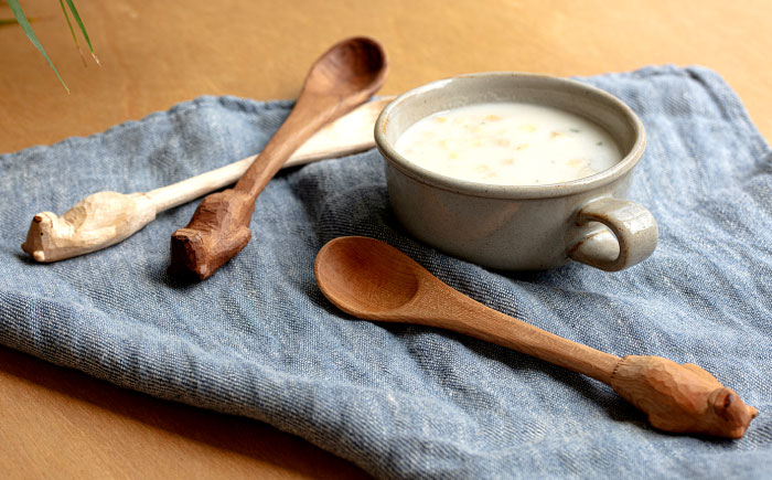 しろくま の スプーン と フォーク 2点セット 糸島市 / しろくも工房【いとしまごころ】 [AEO002] カトラリー 木製