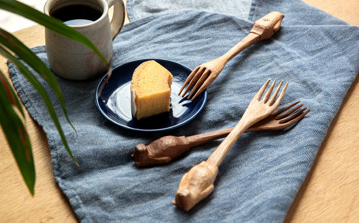 しろくま の フォーク 糸島市 / しろくも工房【いとしまごころ】 [AEO003] カトラリー 木製