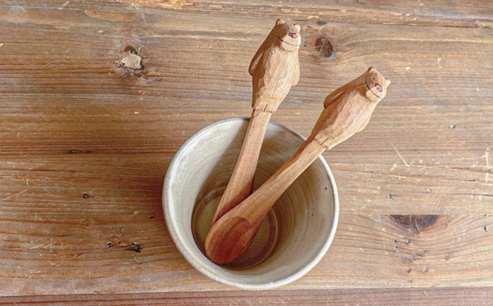 しろくまのデザートスプーン 1本 糸島市 / しろくも工房 【いとしまごころ】 木製 スプーン カトラリー [AEO005]