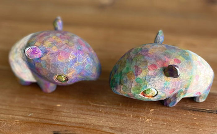 マレーバク 木彫りの置物 1点 オブジェ 動物 糸島市 / しろくも工房【いとしまごころ】 [AEO010]