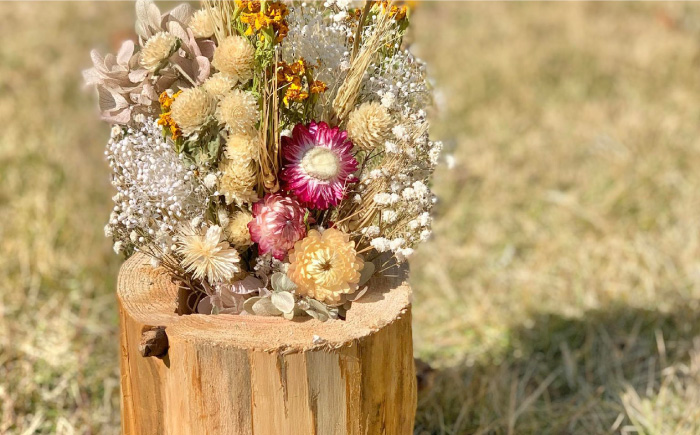 ≪森の花束 nu ≫デュオ（ドライフラワー入り研き本体×2セット）《糸島》【木工房 moqu c0mo】 [AHF008]