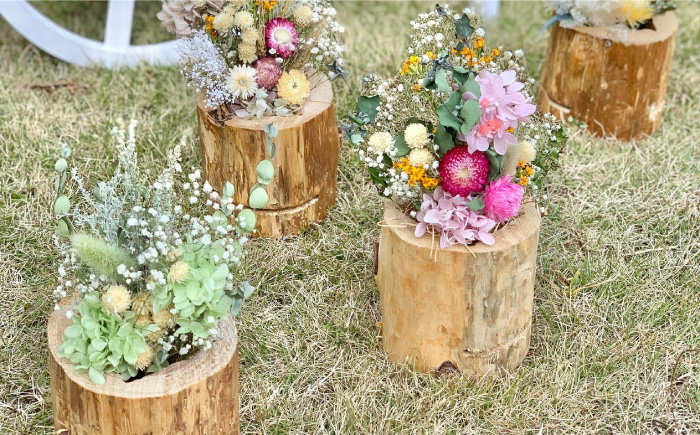 ≪森の花束 nu ≫カルテット（ドライフラワー入り研き本体×4セット）《糸島》【木工房 moqu c0mo】 [AHF009]