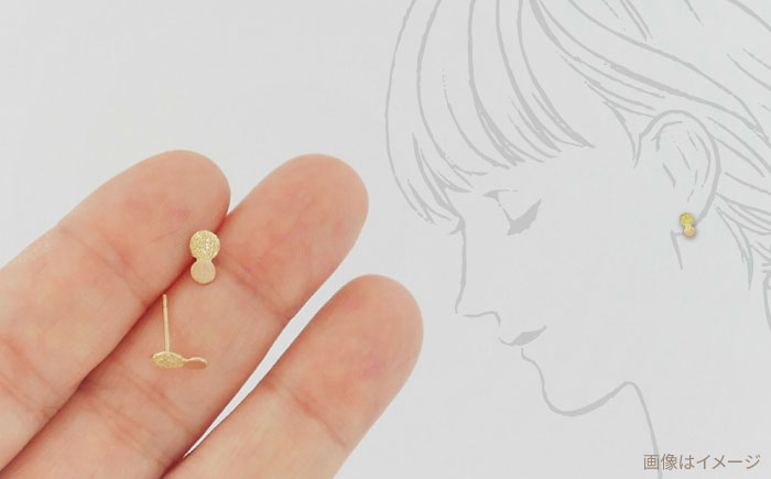 K18 まる ピアス ダイヤタガネ 糸島市 / Chloroplast / クロロプラスト ジュエリー [ALF013]