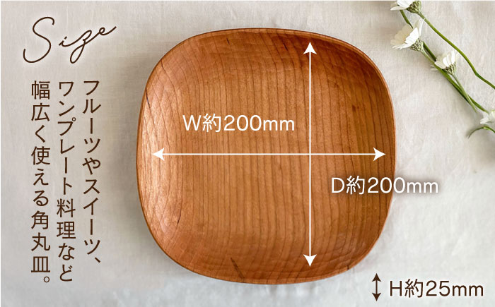 カクマル皿 （メープル / ウォールナット / チェリー ）《糸島》【ことのは木工舎（阿部祥次郎）】【いとしまごころ】[AMZ007] [AMZ007]