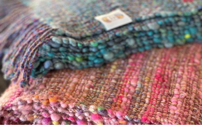 【 体験 ワークショップ 】アート ヤーン マフラー 手織り体験 チケット《糸島》【工房Te・Te】 [AOB018]