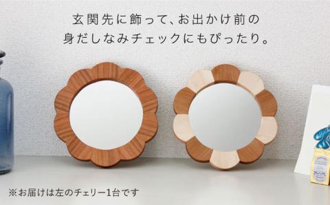 hana mirror（Sサイズ）チェリー ≪糸島≫【answer】お洒落/インテリア/クラフト/オリジナル/鏡/ミラー [APB011]