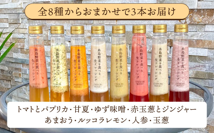 【 全6回 定期便 】 糸島 野菜 を 食べる 生 ドレッシング お任せ 3本 セット 《糸島》【糸島正キ】 [AQA012]