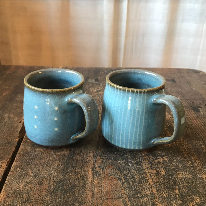 青磁マグカップペア≪糸島≫【うつわと手仕事の店 研】器/陶器/食器/手作り/クラフト [ARD017]