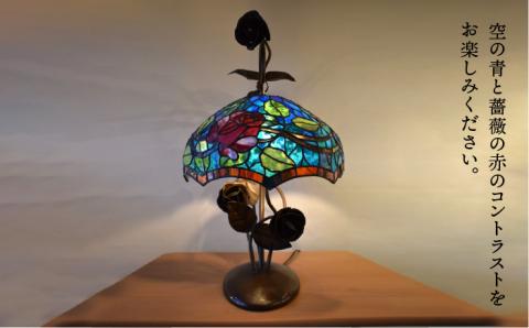 ステンドグラスランプSL-18 ハンギングローズ【アトリエエトルリア】 [ARF017]