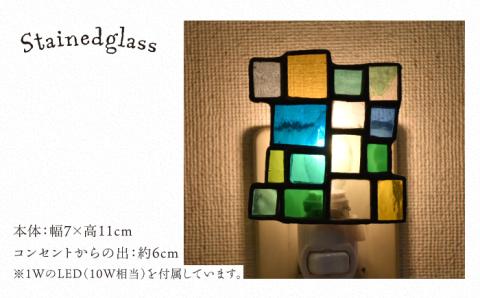 ステンドグラスナイトライト SNL-12 ブロック【アトリエエトルリア】 [ARF026]
