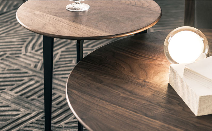 【Ritzwell】OS SIDE TABLE SET / φ700+φ400 サイドテーブル ウォールナット [AYG035]