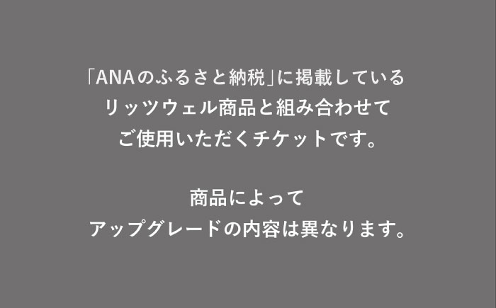 【Ritzwell】 アップグレードチケット 20万円相当（ふるさと納税専用）※単体での利用不可/金券ではありません [AYG068]