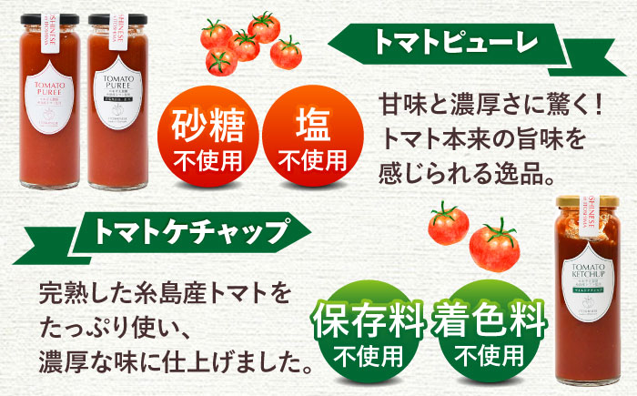 糸島のトマト農家が作る 無添加トマトピューレとケチャップ 3本セット 糸島市 / かわぞえ農園 ケチャップ トマトピューレ [AAM008]