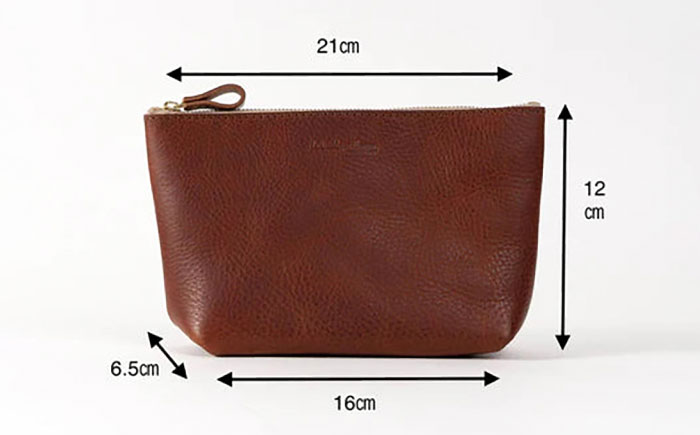 マチありのファスナーポーチ Lsize 糸島市 / LADIES&GENTLEMEN 本革 革製品 [ADK079]