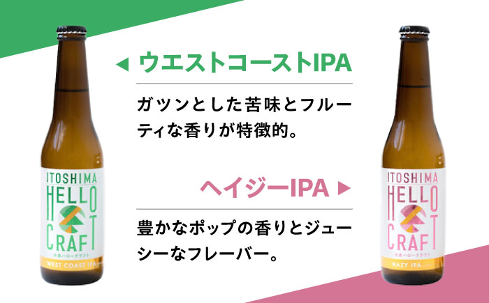 【全12回定期便】【 3種 飲み比べ 】糸島 クラフト ビール 瓶 詰め合わせ 6本 セット 糸島市 / HELLO BREWERY 地ビール ビール [AGM004]