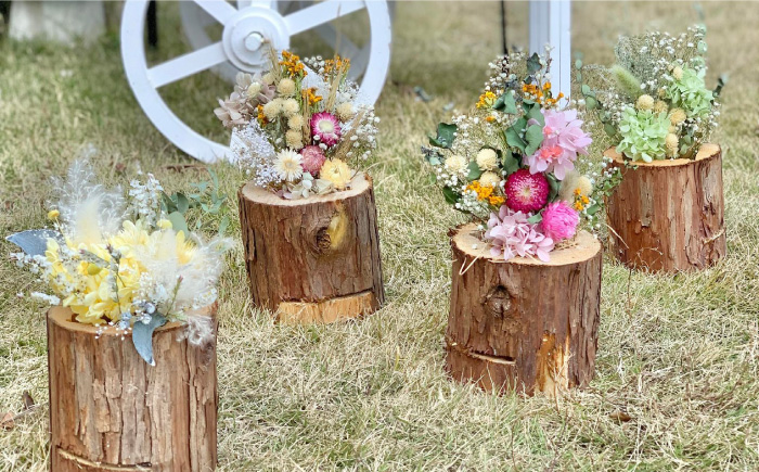 ≪森の花束 ≫カルテット（ドライフラワー入り4個セット）《糸島》【木工房 moqu c0mo】 [AHF007]