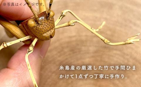 爽風じぃじ工房の手作り竹細工 バッタ≪糸島市≫【爽風農園】クワガタ/竹細工/クラフト/手作り/昆虫 【いとしまごころ】[AIZ003]