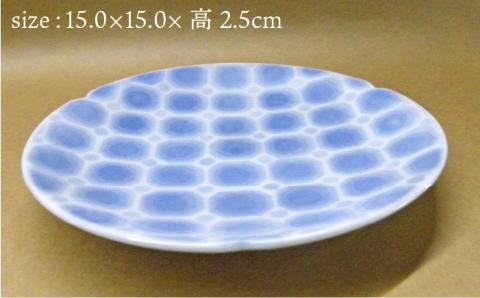 和紙染め幾何学紋5寸皿 [AKB019]