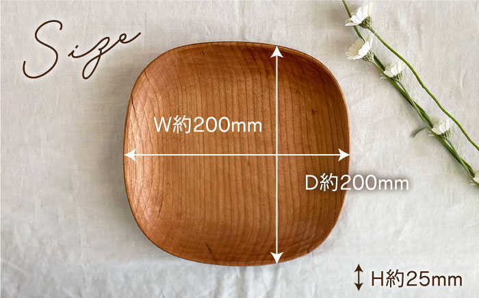 【素材選べる】カクマル皿 3枚 セット （ メープル / ウォールナット / チェリー ） 糸島市 / ことのは木工舎（阿部祥次郎）【いとしまごころ】 [AMZ010]