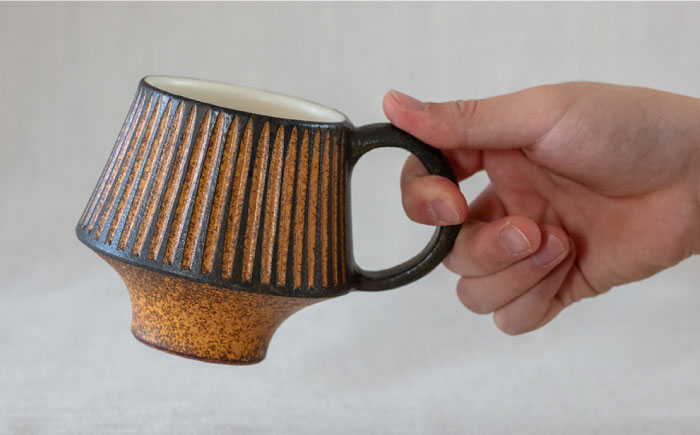 鉄釉 マグカップ (マッシュルーム) 2個セット 糸島市 / 醇窯 やきもの カップ ペア うつわ [AOE005]