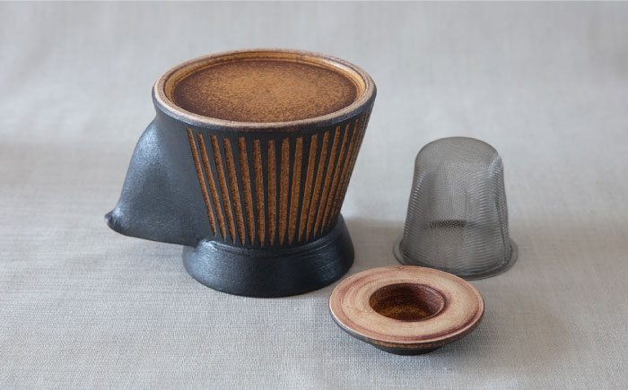 鉄紬 宝瓶急須 1個 糸島市 / 醇窯 急須 やきもの ポット [AOE008]