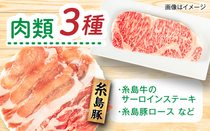 【全12回定期便】糸島産 肉 米 野菜 果物 厳選詰め合わせ MINORI BOX Lサイズ 糸島市 / emma.Inc / 米 肉 野菜 果物 詰め合わせ [AOP018]