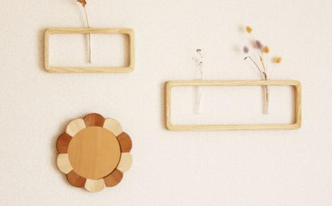 hana mirror（Sサイズ）バイカラー ≪糸島≫【answer】お洒落/インテリア/クラフト/オリジナル/鏡/ミラー [APB014]